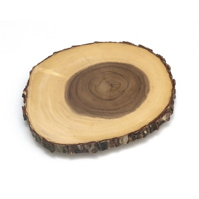 Lipper Acacia Tree Bark Footed Server