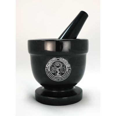 Jet Black Marble Mortar & Pestle Set