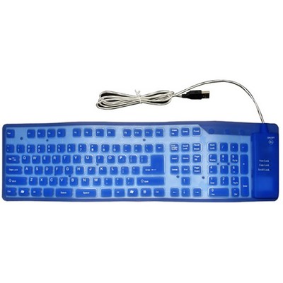 109 Keys Portable Wired Shinny Silicone Keyboard