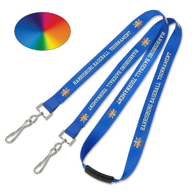 RUSH 5/8" Custom Dye-Sublimated Event Lanyards with 2 Hooks