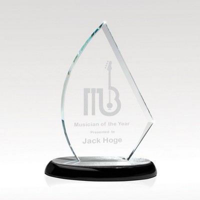 7" Cast Base Glass Award - Emery