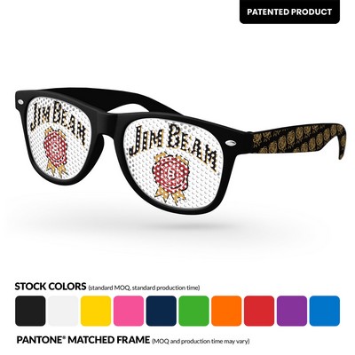 Retro Pinhole Sunglasses w/ Extended Arms Imprint