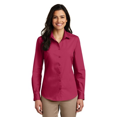 Port Authority® Ladies Long Sleeve Carefree Poplin Shirt