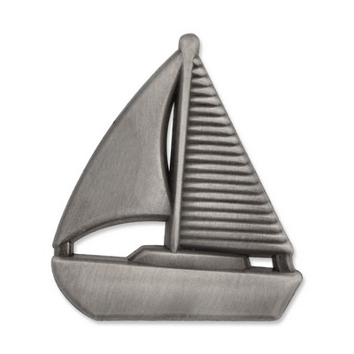 Sailboat Pin - Antique Silver