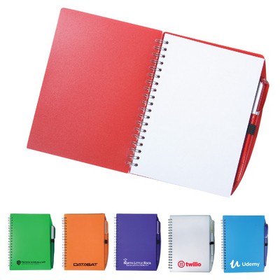 Color-Pro Spiral Unlined Notebook w/Pen (5¾"X7")