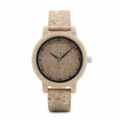 Zebra Wood & PU Cork Watch