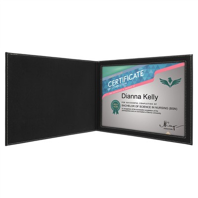 Certificate Holder, Faux Leather Black, 9" x 12"