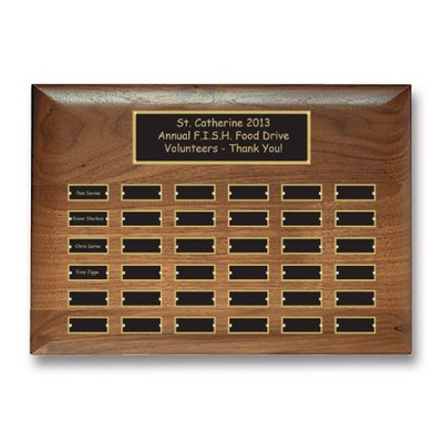 Walnut Pert Plaque - 36 Plates