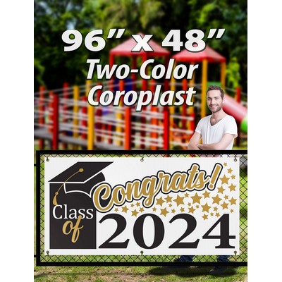 96"X 48" Corrugated Plastic Yard Signs, 2 COLOR/ 1 SIDED