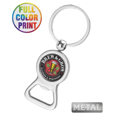 Aluminum Beer Bottle Opener Keychain - Full Color