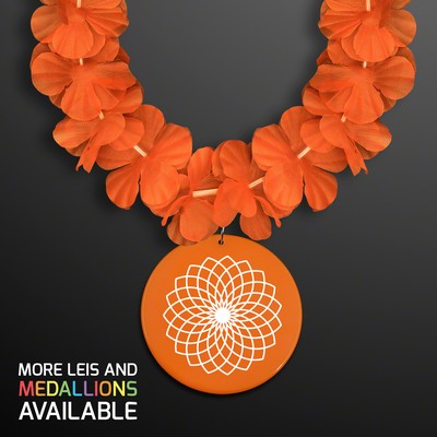 Orange Flower Lei Necklace (Non-Light Up) - Domestic Imprint