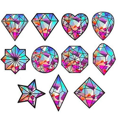 Window Decals - GEMS Sun Catchers - Holographic Rainbow Window Stickers