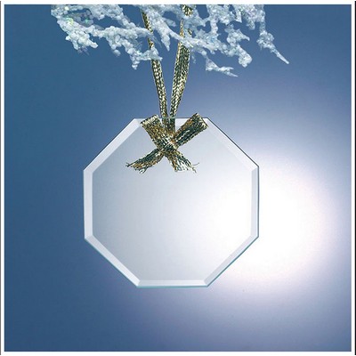 Jade Glass Beveled Ornament, Octagon, 3"x3"