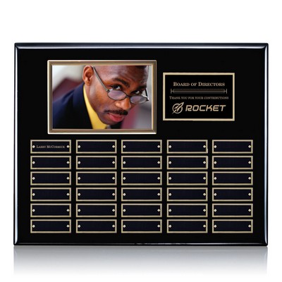 Photo (Horiz) P/Plaque - Black/Gold 30 Plate