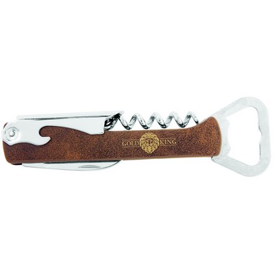 5.25" Rustic/Gold Leatherette Bottle Opener