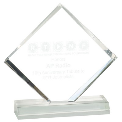 Clear Diamond Jewel Beveled Acrylic Award (5" x 5")