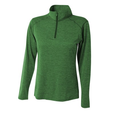 A4 Women's Inspire Long Sleeve Tonal Space Dye 1/4 Zip Pullover