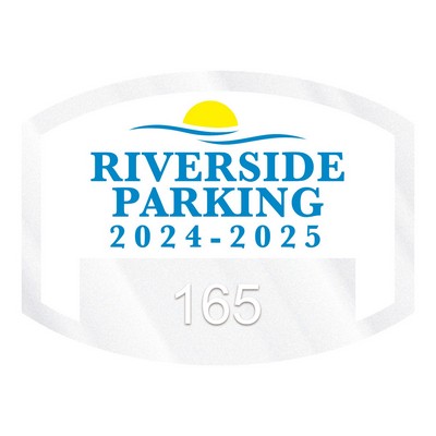 Inside Parking Permit | Flat Side Oval | 1 1/2" x 2" | Horizontal | Clear Static | Numbered