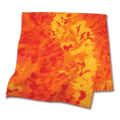 Yellow/ Orange Tie Dye Bandanna 22"X22" (Printed)