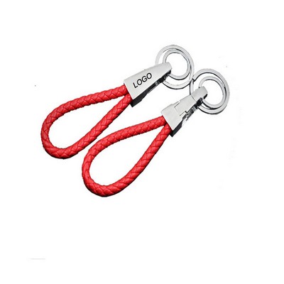 Braided Leather Rope keychain