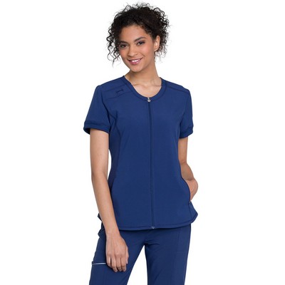 Cherokee® Infinity Women's Zip Front V-Neck Shirt