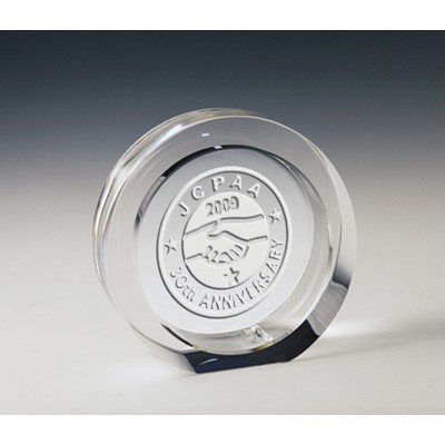 Circle Optical Crystal Award/Trophy.5.5"