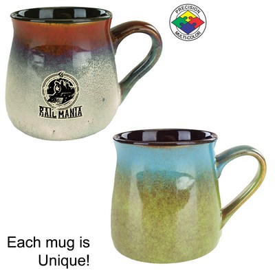 16 Oz. Green/Brown/Blue Green Reaction Glaze Tavern Mug - Dishwasher Resistant -Precision Spot Color