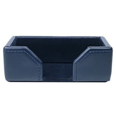 Bonded Leather Navy Blue Business Card Holder