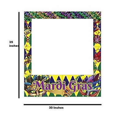 Mardi Gras Themed Party Photo Frame Prop, 35 X 30 inches