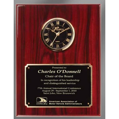 Clock Plaque w/Rosewood Piano Finish