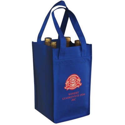 Non Woven 4 Bottle Wine Bag (7"x12"x7")