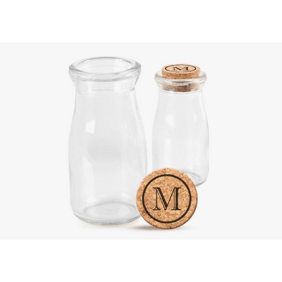 4 Oz. Glass Mini Milk Bottles w/Cork (Set of 4)