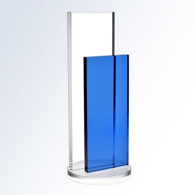 Blue Endeavor Optic Crystal Award - Large