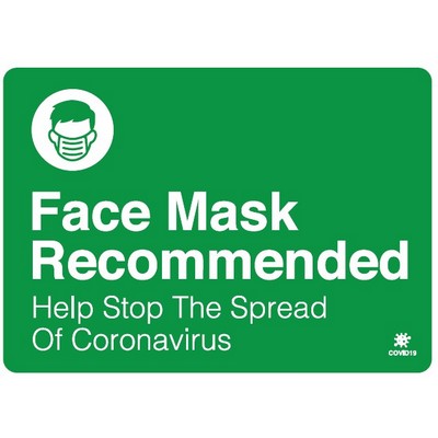 Face Mask Recommended COVID-19 Wall and Window Decal Graphic