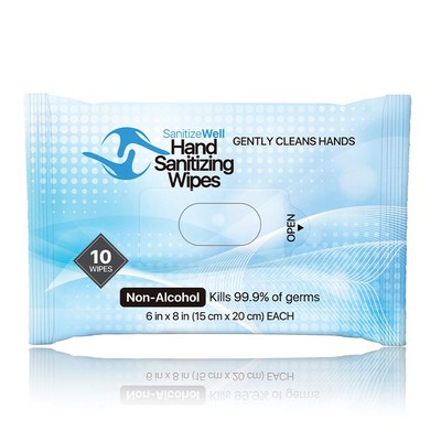 Sanitize Well Non Alcohol 10 Pcs Antibacterial Wet Wipes