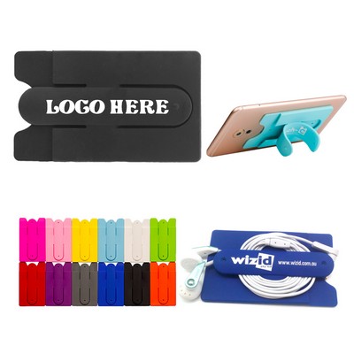 2-in-1 Quick-Snap Silicone Slap Phone Wallet/Stand