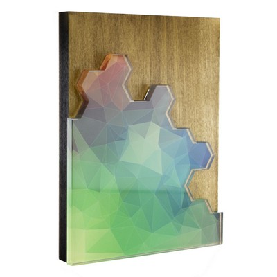 Plaque Hex Puzzle - Customizable Wood Acrylic Award