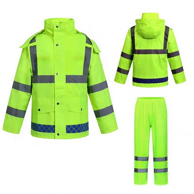 High Visibility Reflective Rainsuit Jacket Pant