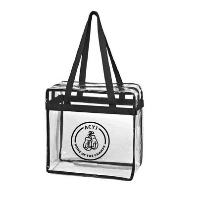 Clear Tote Bag w/Zipper Closure