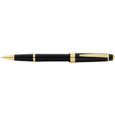 Bailey Light™ Polished Black Resin and Gold Tone Selectip® Rollerball Pen