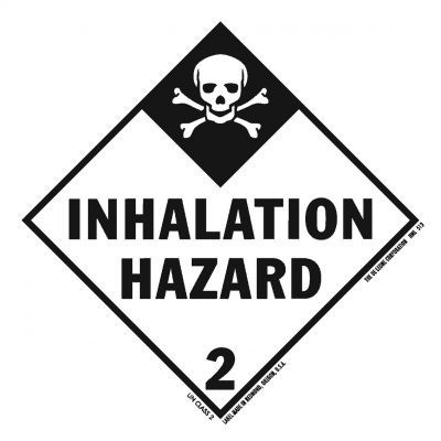 Inhalation Hazard Class 2 HazMat Vinyl Labels - 4" x 4"