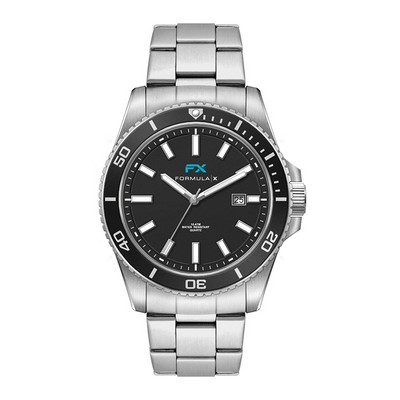 Wc5264 42.5mm Steel Silver Case, 3 Hand Mvmt, Black Dial, Dte Display, Bk Rotating Bezel, Silver Bra