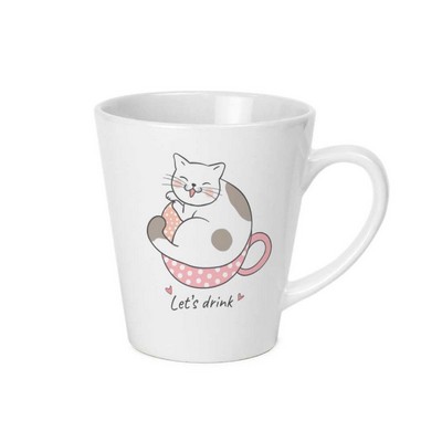 12 oz. White Ceramic Latte Coffee Mug - Sublimation