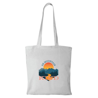 Lightweight Natural Canvas Convention Tote Bag with Shoulder Strap - Full Color Transfer (15"x16")