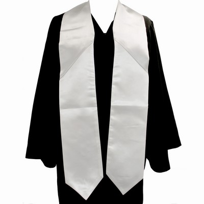 Light Gray/White 72" Graduation Stole 2-pc Construction