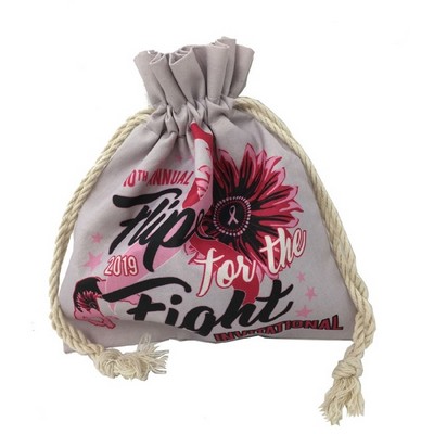 6"x7" Custom Printed Drawstring Cotton Pouch w/Full Color Print