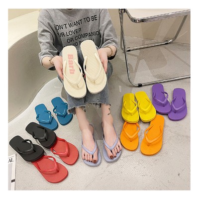 Women's Simple Solid Color Comfortable Non-Slip Flip Flops