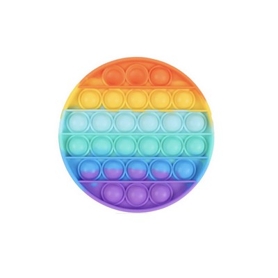 Silicone Rainbow Round Popper Toy