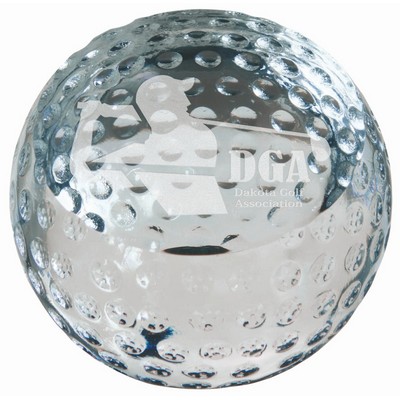 3 1/8" Crystal Golf Ball Paperweight