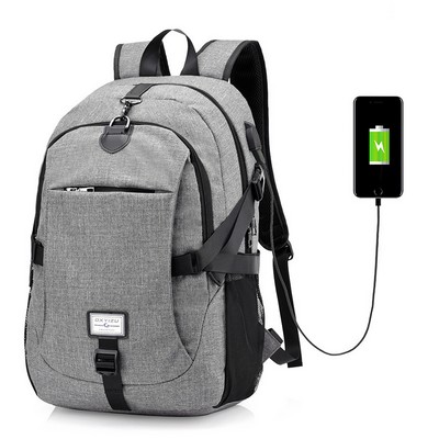 Business Laptop Backpack w/USB Charging Port (19.3"x13")